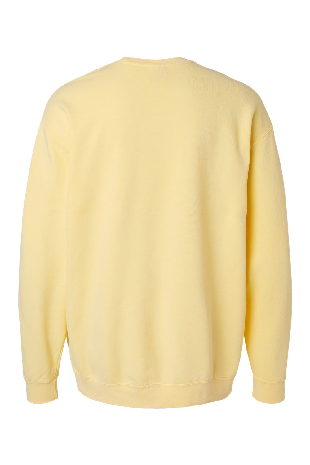 Comfort Colors 1466 Mens Garment Dyed Fleece Crewneck Sweatshirt Butter Yellow Flat Back