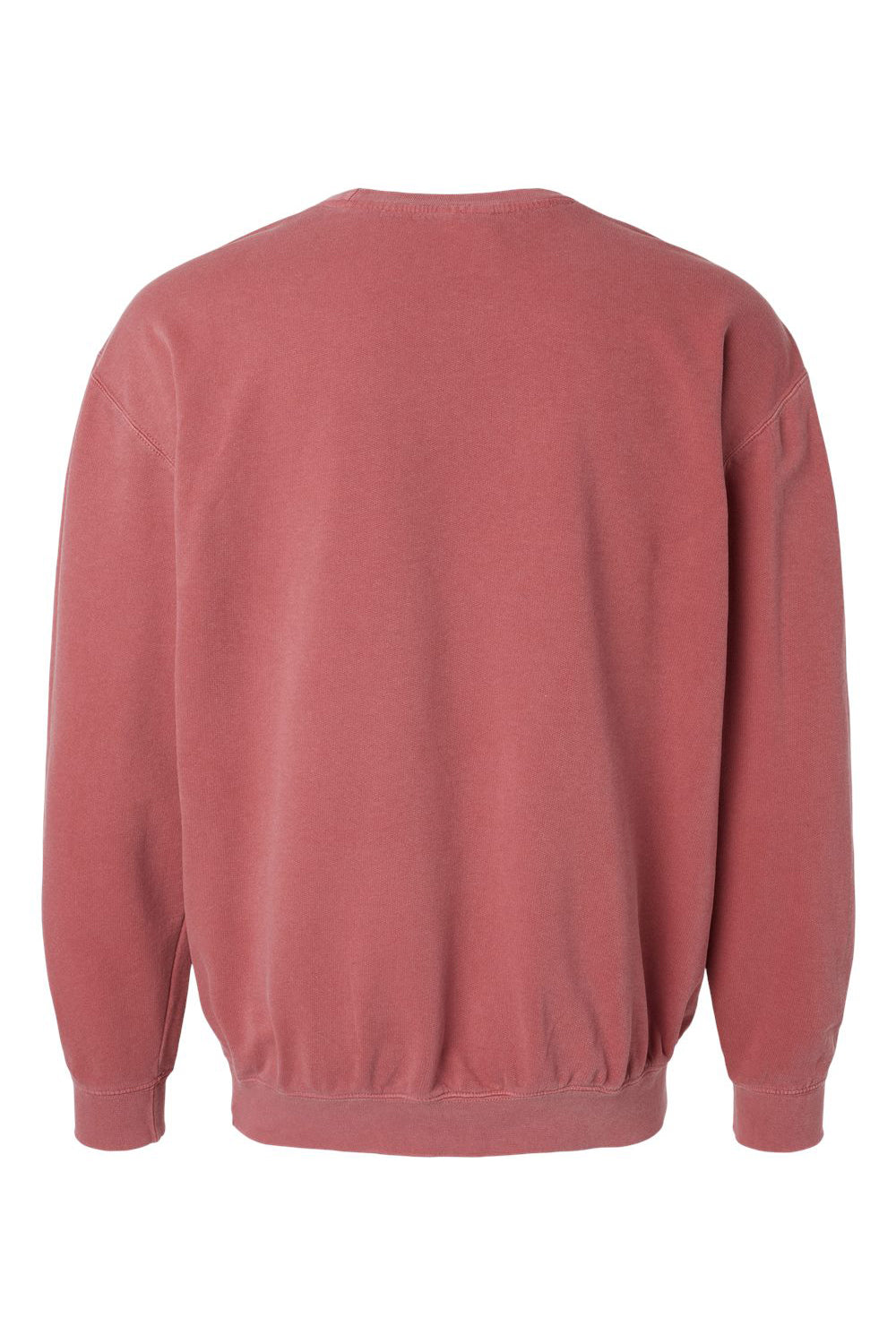 Comfort Colors 1466 Mens Garment Dyed Fleece Crewneck Sweatshirt Crimson Red Flat Back