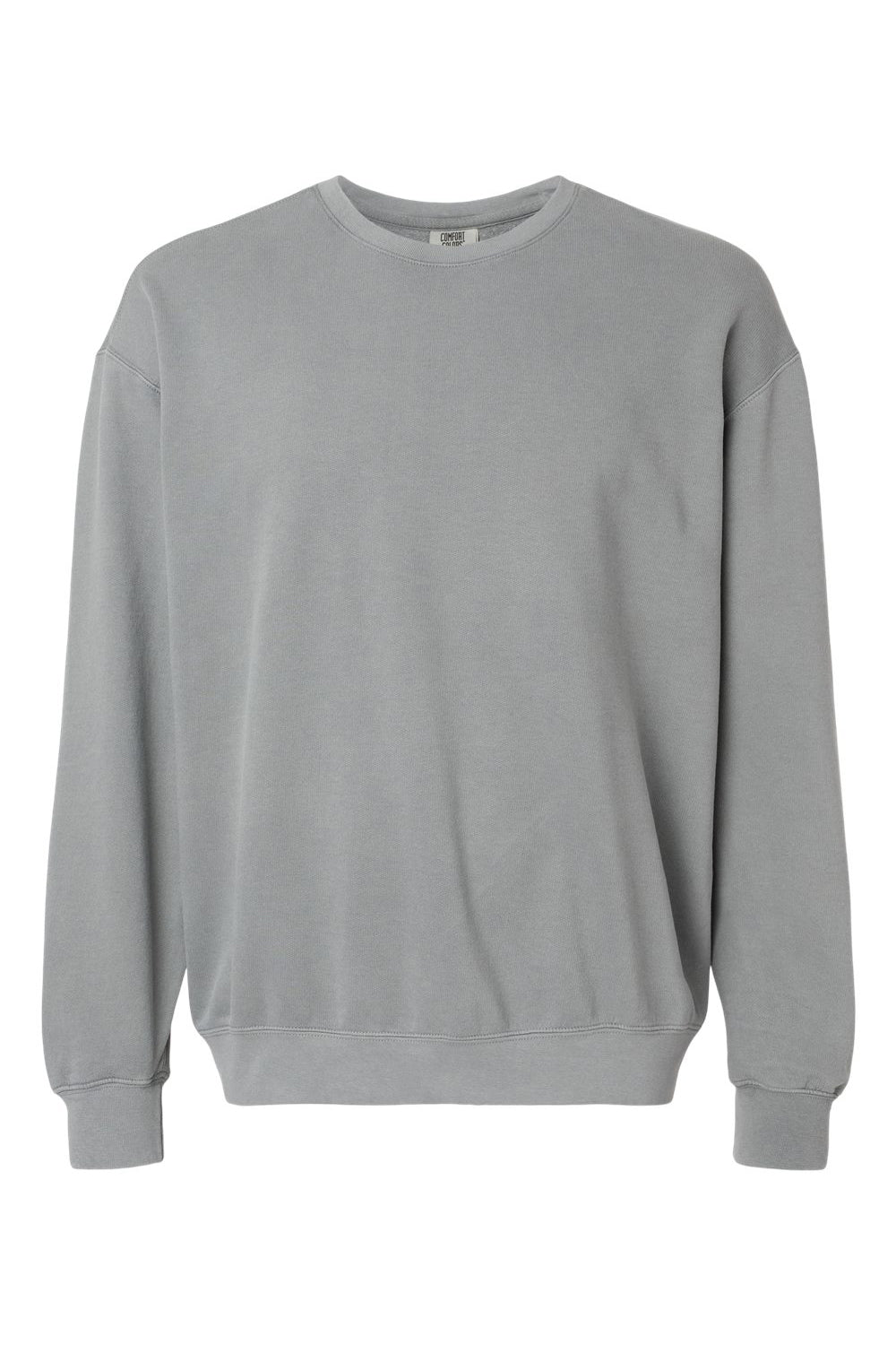Comfort Colors 1466 Mens Garment Dyed Fleece Crewneck Sweatshirt Grey Flat Front