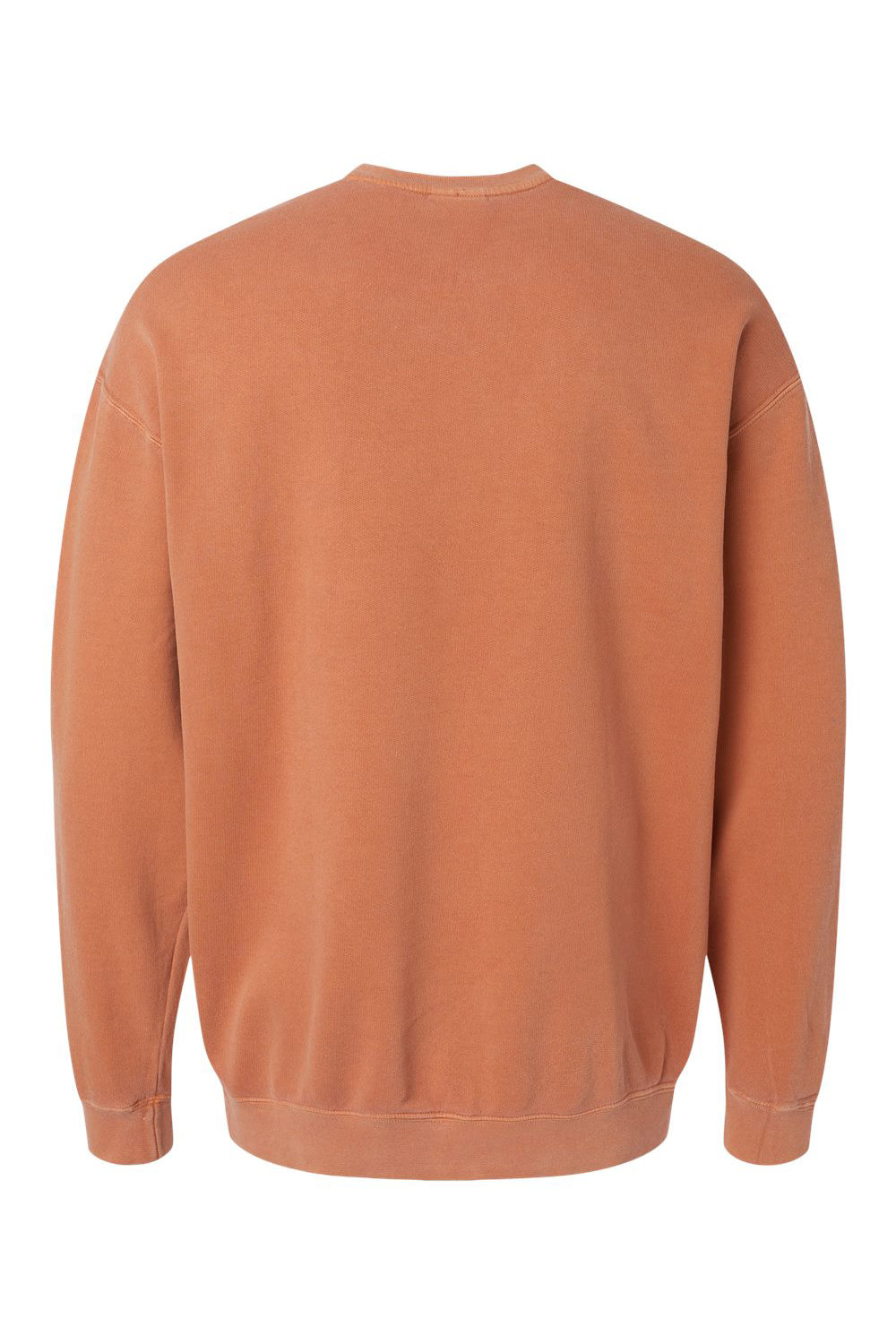 Comfort Colors 1466 Mens Garment Dyed Fleece Crewneck Sweatshirt Yam Orange Flat Back