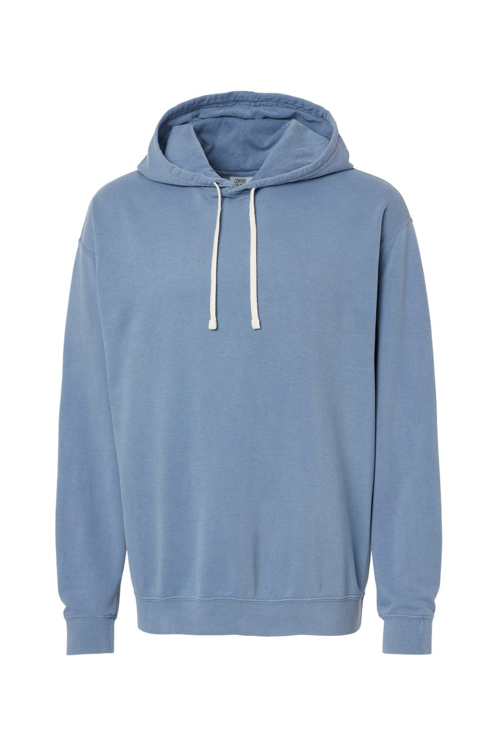 Comfort Colors 1467 Mens Garment Dyed Fleece Hooded Sweatshirt Hoodie Blue Jean Flat Front
