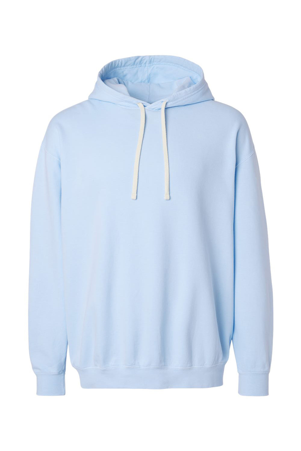 Comfort Colors 1467 Mens Garment Dyed Fleece Hooded Sweatshirt Hoodie Hydrangea Blue Flat Front