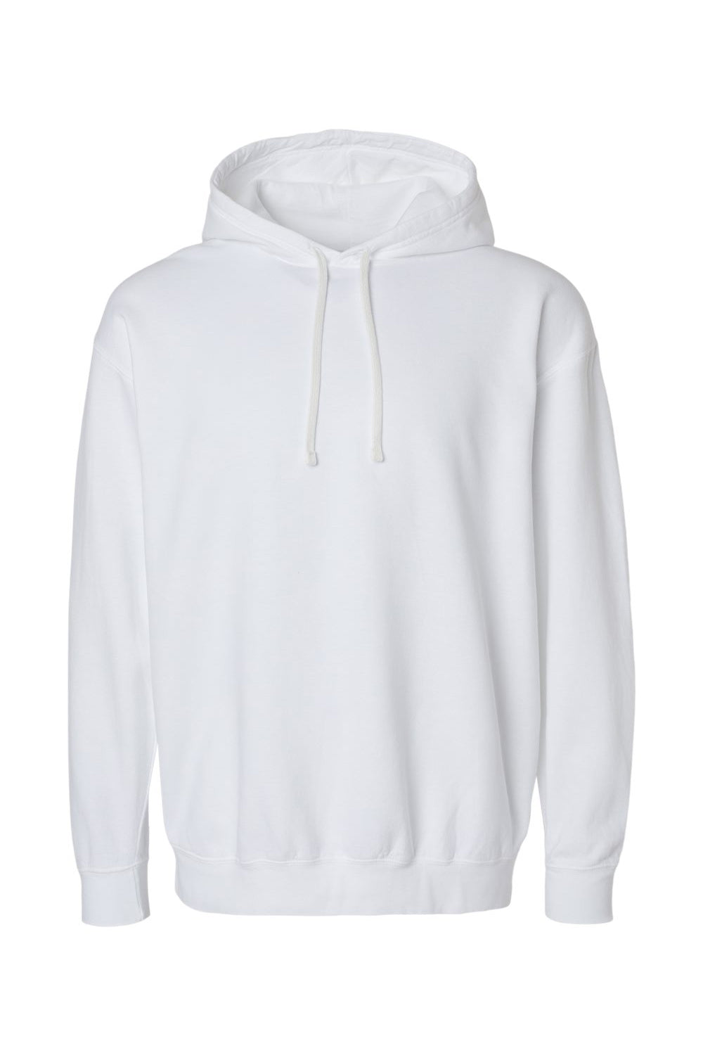 Comfort Colors 1467 Mens Garment Dyed Fleece Hooded Sweatshirt Hoodie White Flat Front