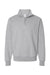 Champion S450 Mens Powerblend 1/4 Zip Sweatshirt Light Steel Grey Flat Front