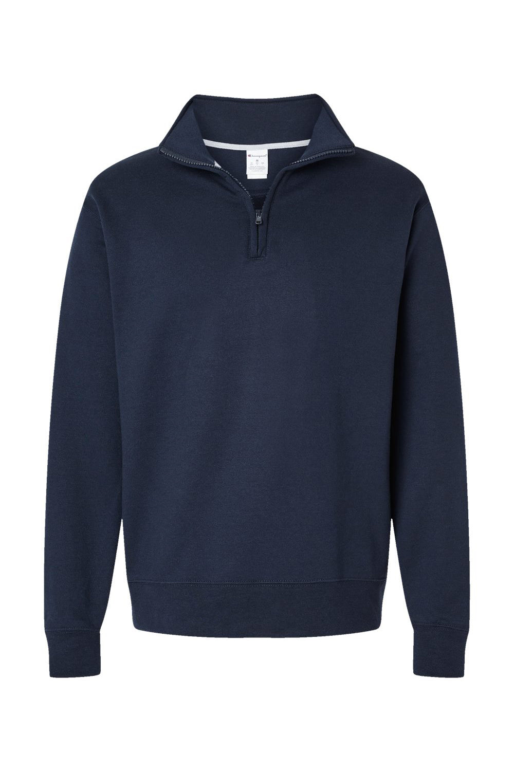 Champion S450 Mens Powerblend 1/4 Zip Sweatshirt Navy Blue Flat Front