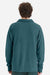 ComfortWash By Hanes GDH490 Mens Garment Dyed Polo Collar Sweatshirt Cactus Green Model Back