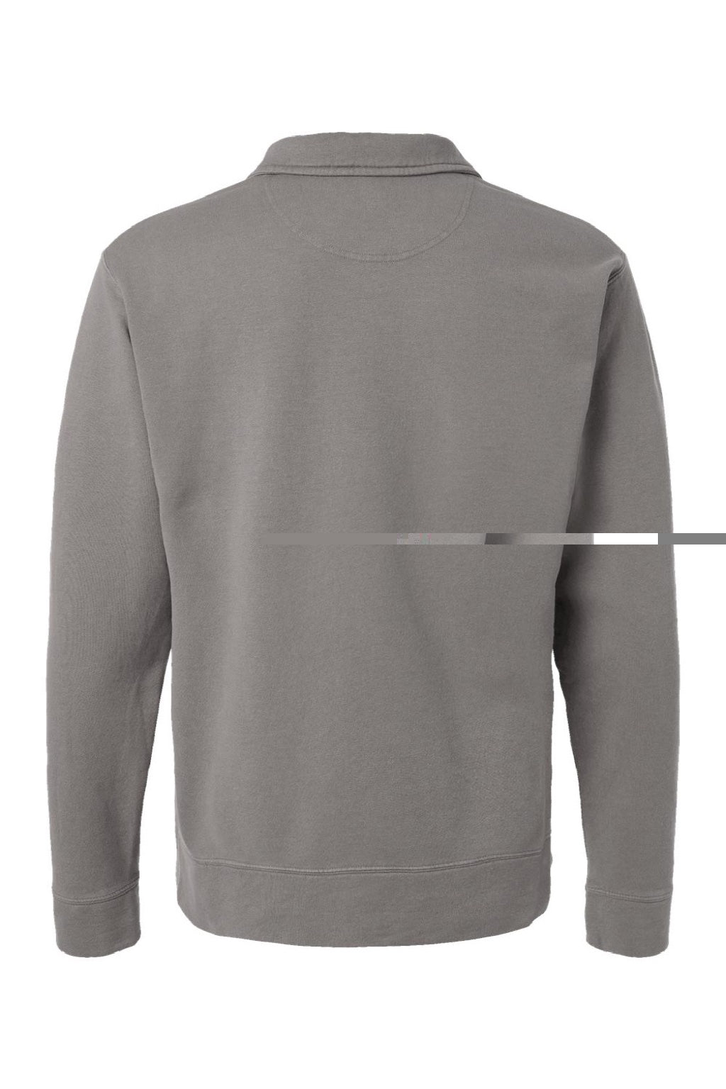 ComfortWash By Hanes GDH490 Mens Garment Dyed Polo Collar Sweatshirt Concrete Grey Flat Back