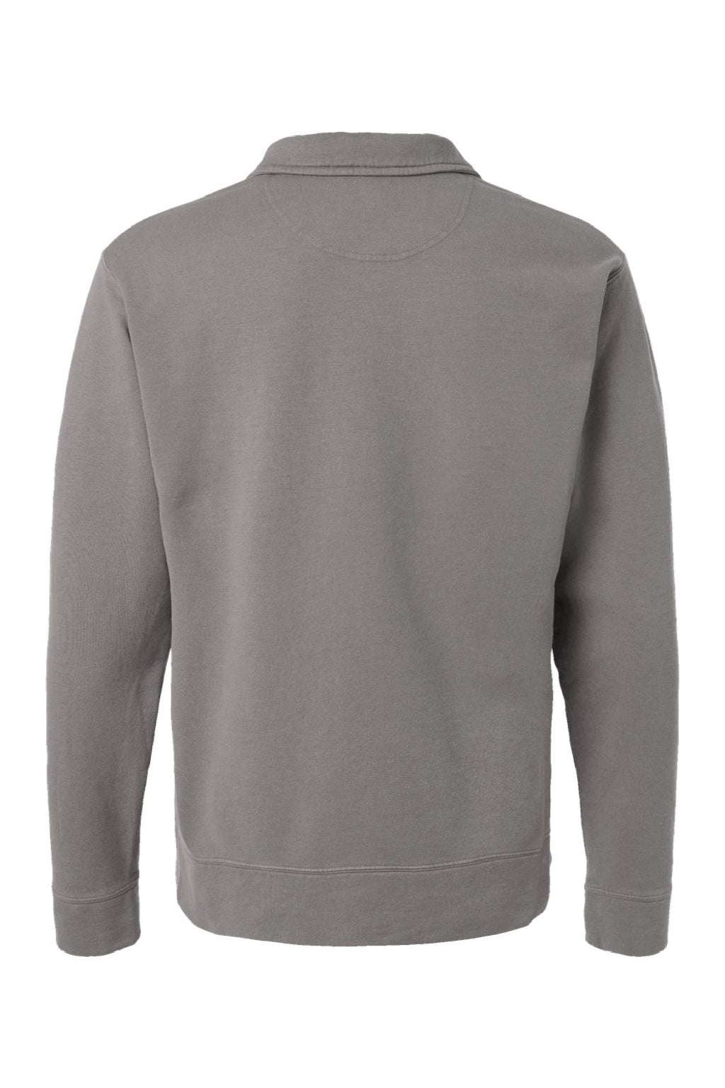 ComfortWash By Hanes GDH490 Mens Garment Dyed Polo Collar Sweatshirt Concrete Grey Flat Back