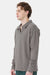 ComfortWash By Hanes GDH490 Mens Garment Dyed Polo Collar Sweatshirt Concrete Grey Model Side