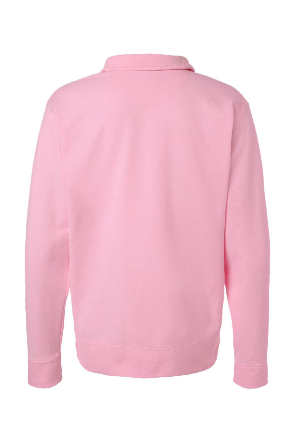 ComfortWash By Hanes GDH490 Mens Garment Dyed Polo Collar Sweatshirt Cotton Candy Pink Flat Back