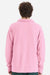 ComfortWash By Hanes GDH490 Mens Garment Dyed Polo Collar Sweatshirt Cotton Candy Pink Model Back