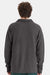 ComfortWash By Hanes GDH490 Mens Garment Dyed Polo Collar Sweatshirt New Railroad Grey Model Back