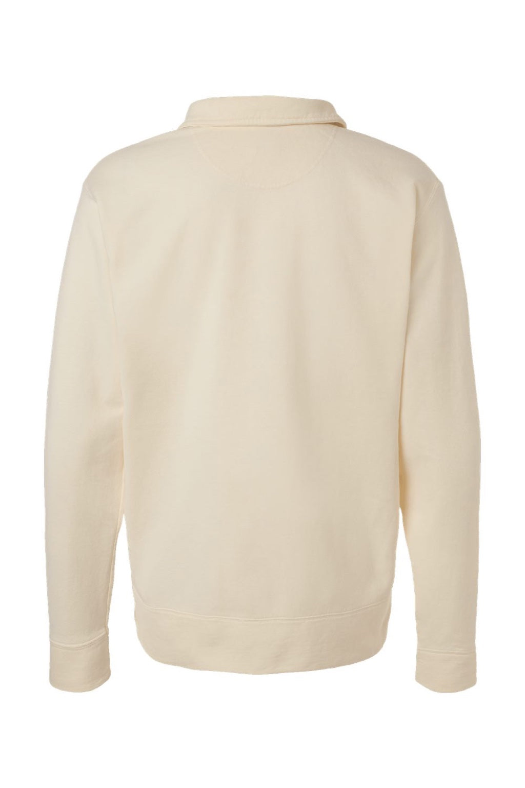 ComfortWash By Hanes GDH490 Mens Garment Dyed Polo Collar Sweatshirt Parchment Flat Back