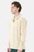 ComfortWash By Hanes GDH490 Mens Garment Dyed Polo Collar Sweatshirt Parchment Model Side
