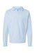 ComfortWash By Hanes GDH490 Mens Garment Dyed Polo Collar Sweatshirt Soothing Blue Flat Front