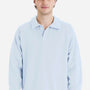 ComfortWash By Hanes Mens Garment Dyed Polo Collar Sweatshirt - Soothing Blue - Coming Soon