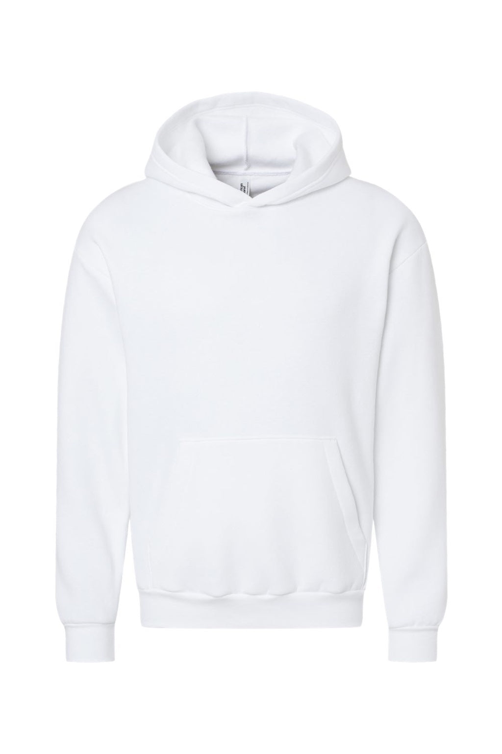American Apparel RF498 Mens ReFlex Fleece Hooded Sweatshirt Hoodie w/ Pouch Pocket White Flat Front
