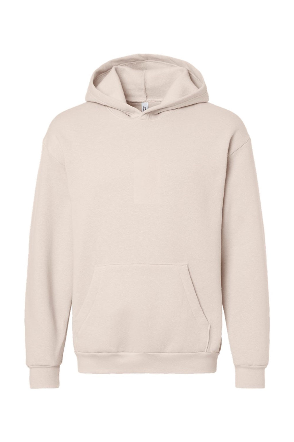 American Apparel RF498 Mens ReFlex Fleece Hooded Sweatshirt Hoodie w/ Pouch Pocket Bone Flat Front