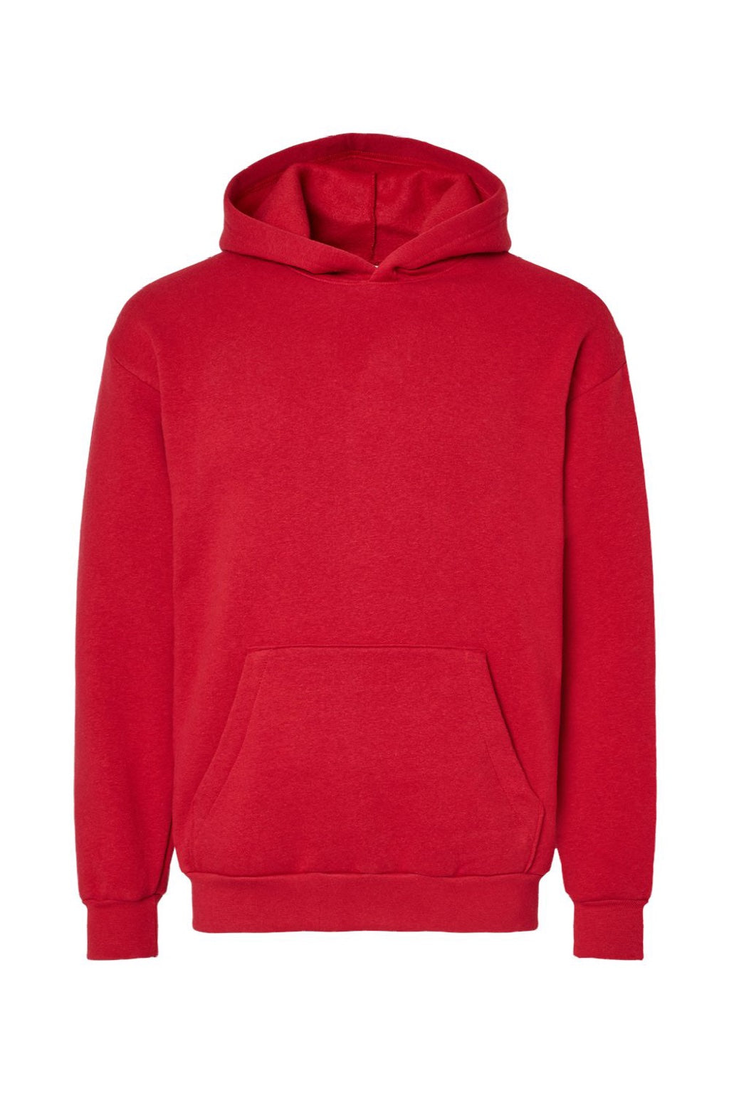 American Apparel RF498 Mens ReFlex Fleece Hooded Sweatshirt Hoodie w/ Pouch Pocket Cardinal Red Flat Front
