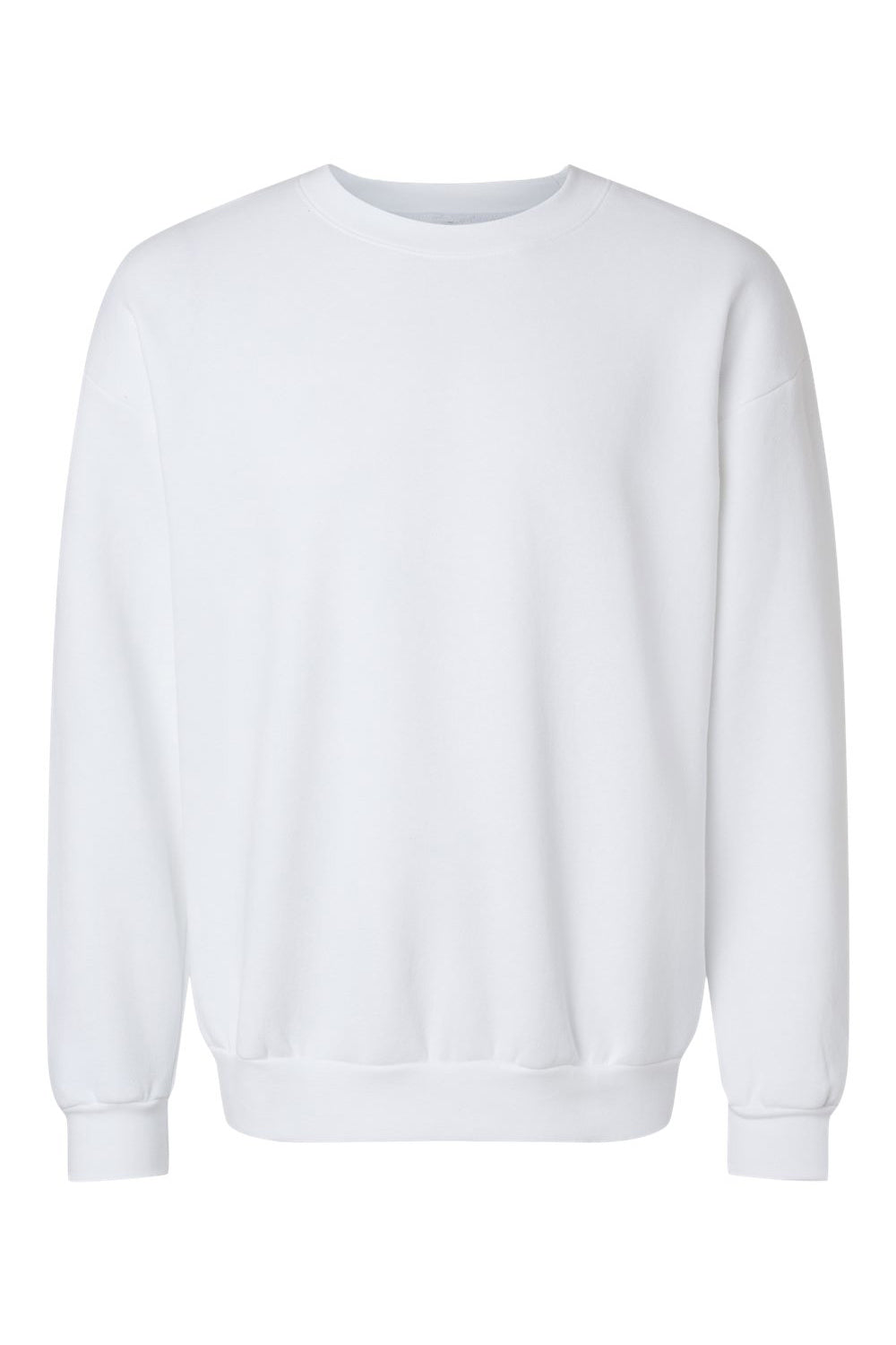 American Apparel RF496 Mens ReFlex Fleece Crewneck Sweatshirt White Flat Front