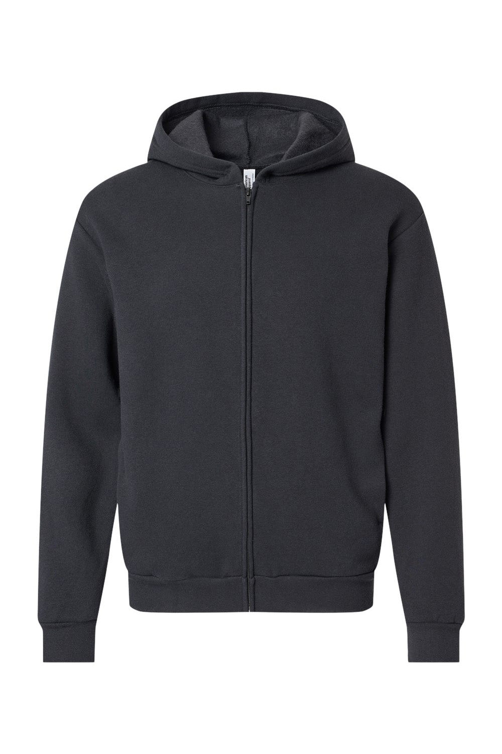 American Apparel RF497 Mens ReFlex Fleece Full Zip Hooded Sweatshirt Hoodie Black Flat Front
