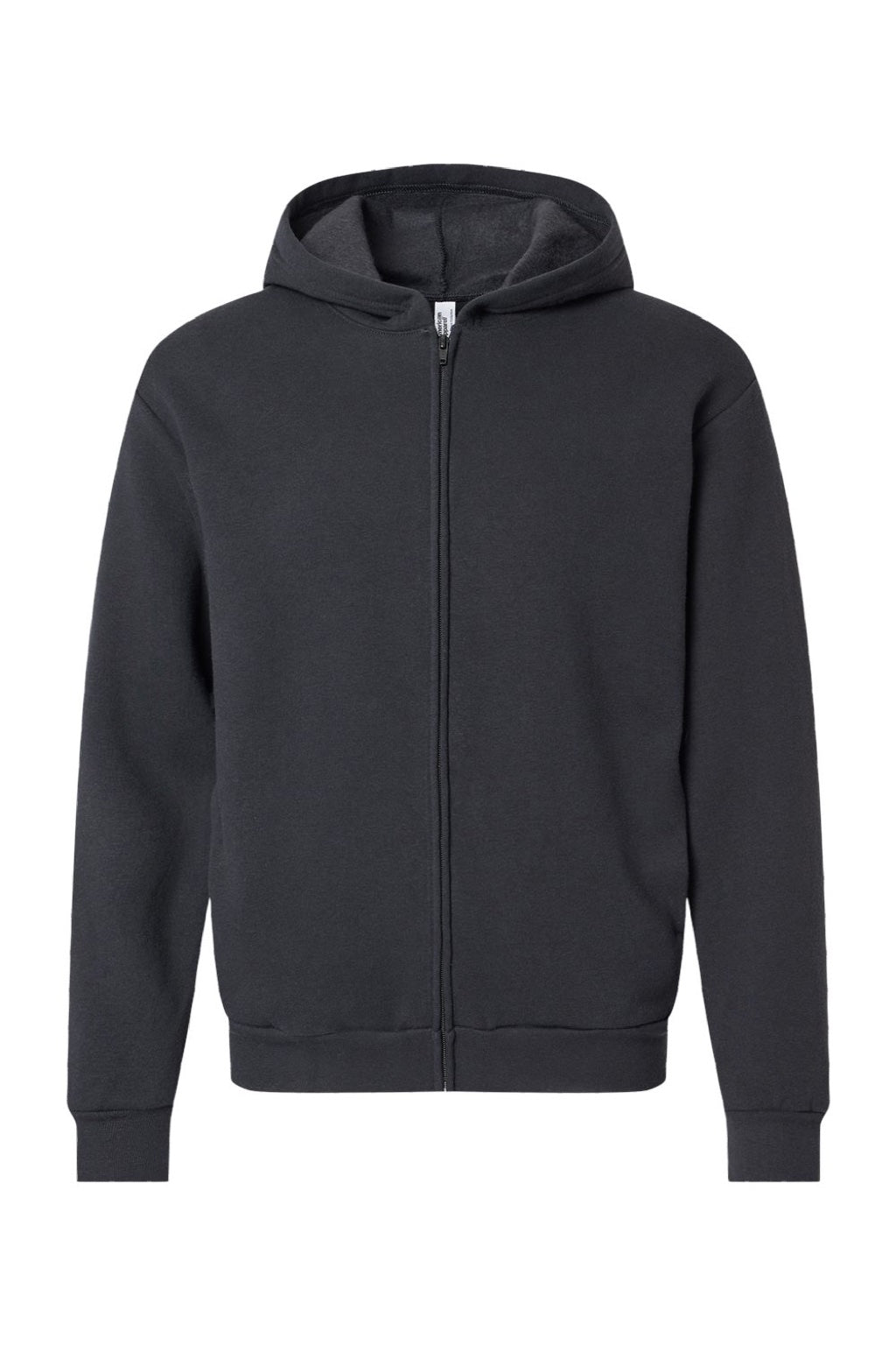 American Apparel RF497 Mens ReFlex Fleece Full Zip Hooded Sweatshirt Hoodie w/ Pockets Black Flat Front