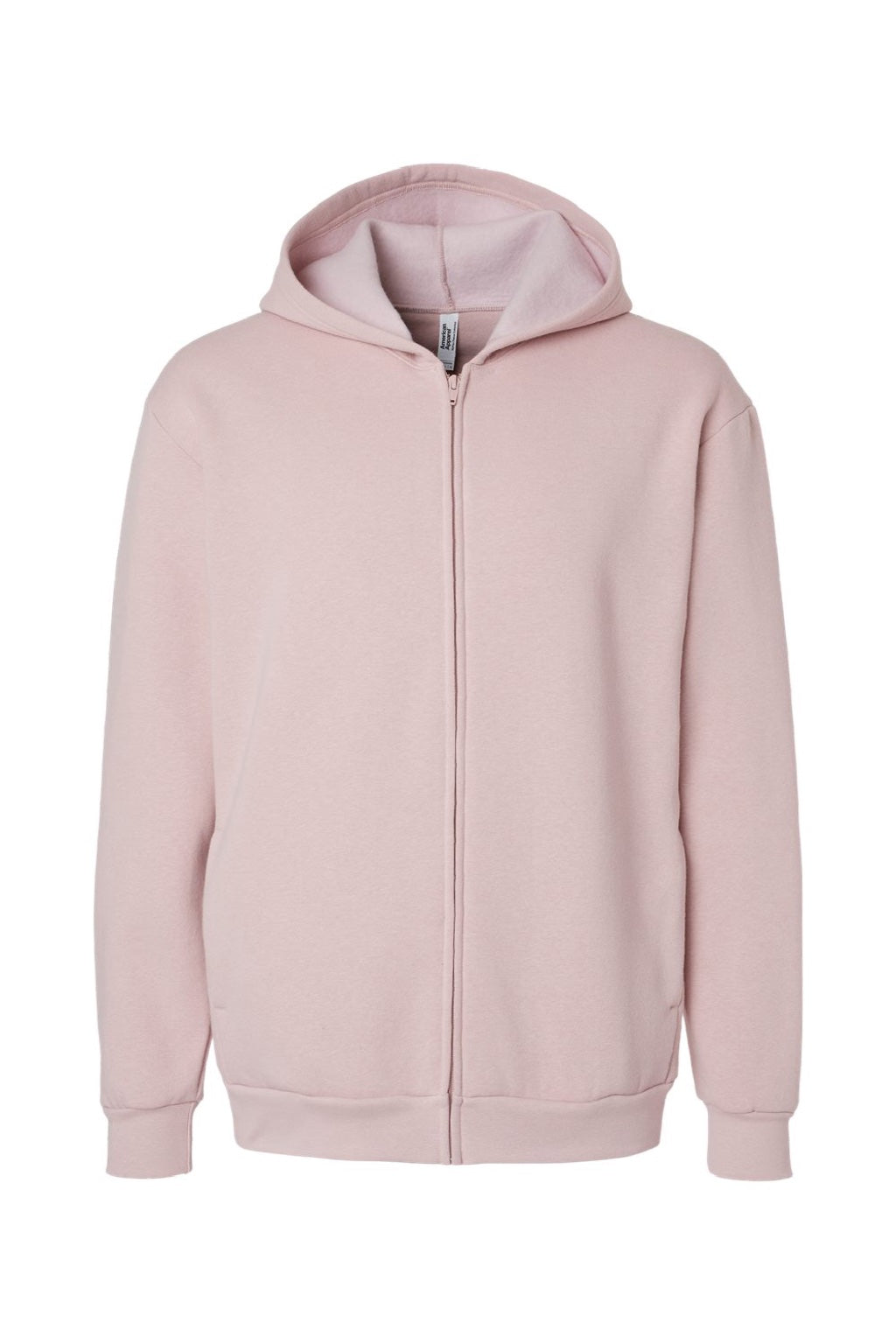 American Apparel RF497 Mens ReFlex Fleece Full Zip Hooded Sweatshirt Hoodie w/ Pockets Blush Pink Flat Front