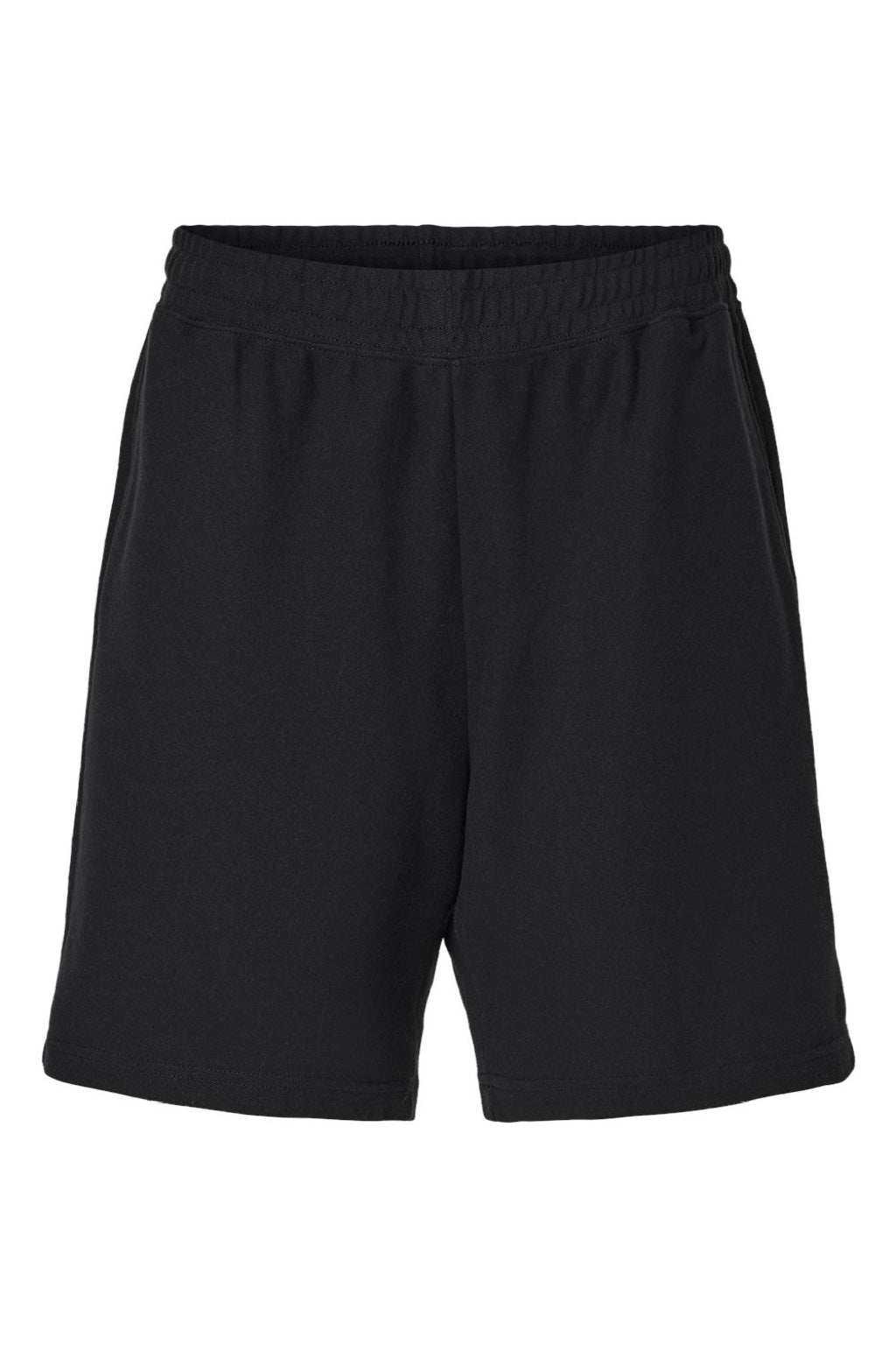 American Apparel 2PQ Mens Gym Shorts w/ Pockets Black Flat Front