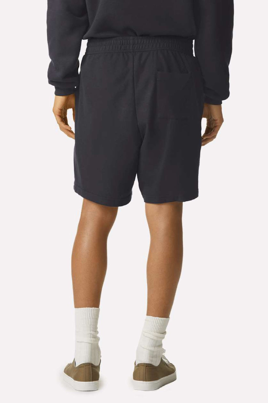 American Apparel 2PQ Mens Gym Shorts w/ Pockets Black Model Back