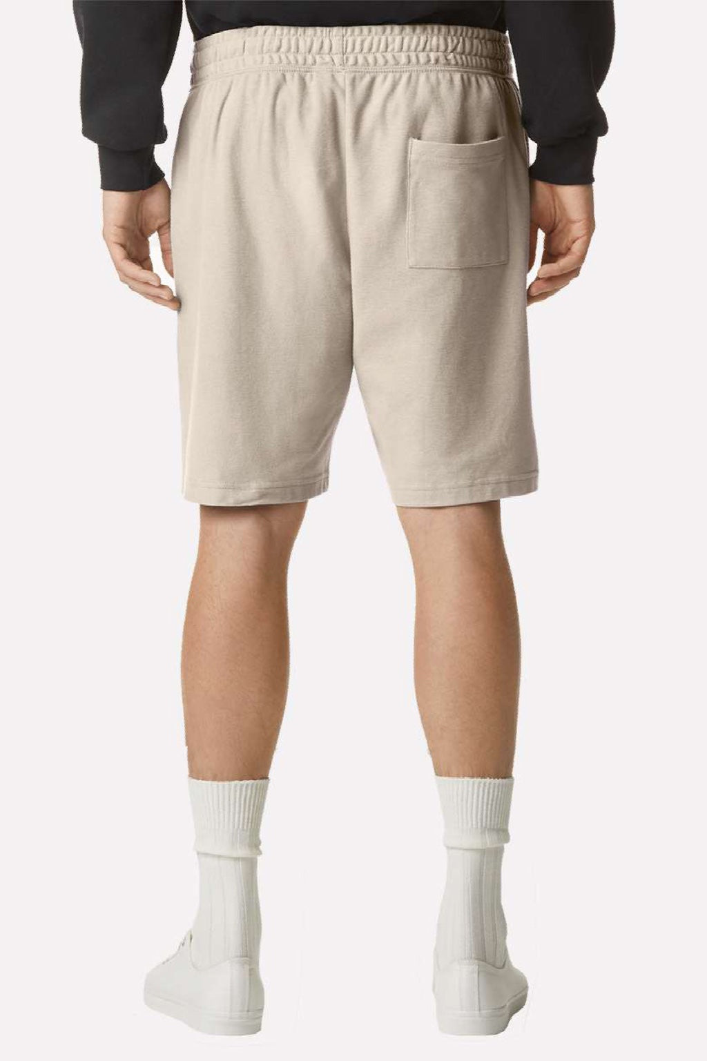 American Apparel 2PQ Mens Gym Shorts w/ Pockets Bone Model Back