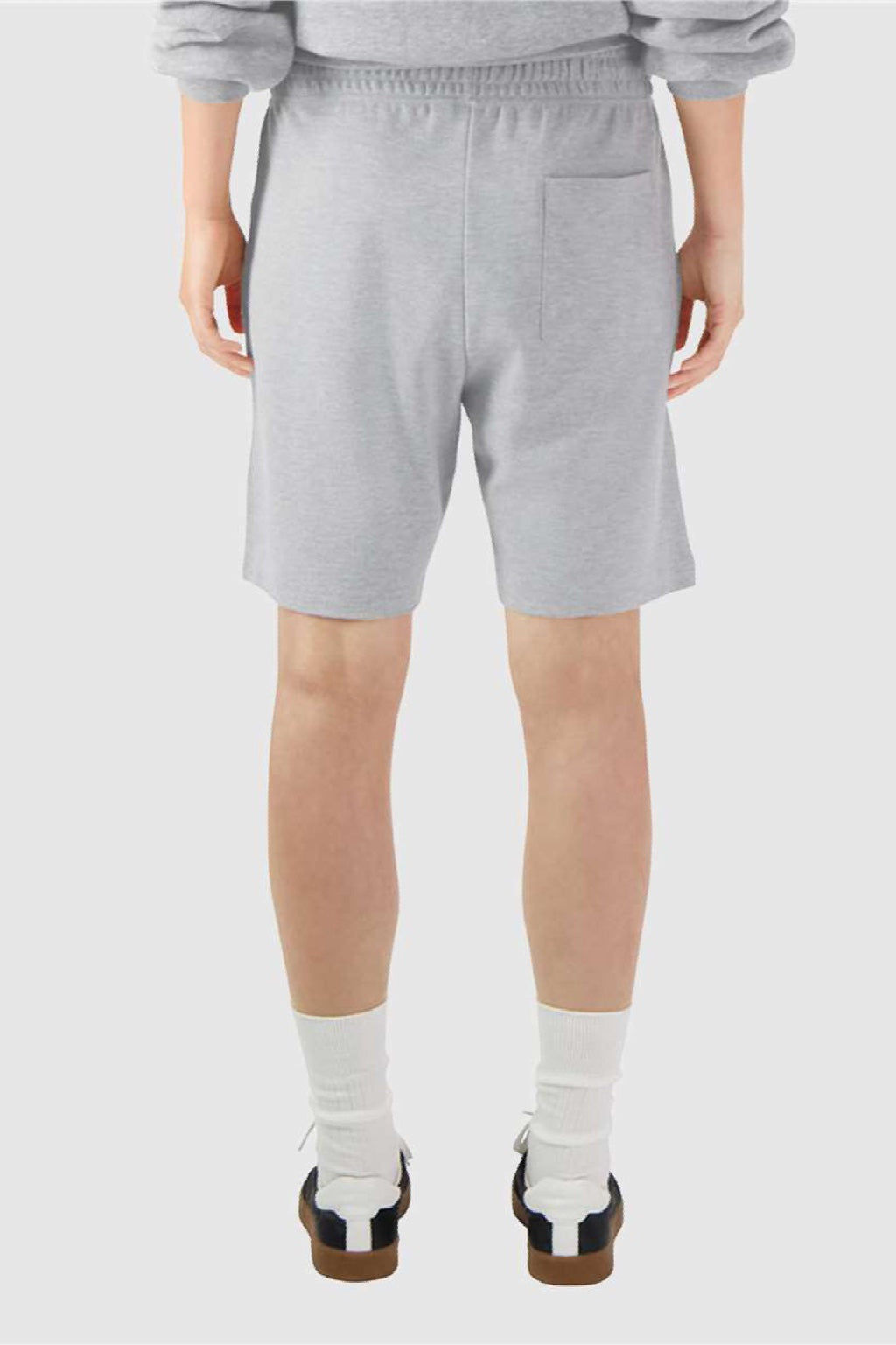 American Apparel 2PQ Mens Gym Shorts w/ Pockets Heather Grey Model Back