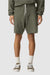 American Apparel 2PQ Mens Gym Shorts w/ Pockets Lieutenant Green Model Front