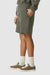 American Apparel 2PQ Mens Gym Shorts w/ Pockets Lieutenant Green Model Side