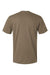 American Apparel 2004CVC Mens CVC Short Sleeve Henley T-Shirt Heather Army Brown Flat Back