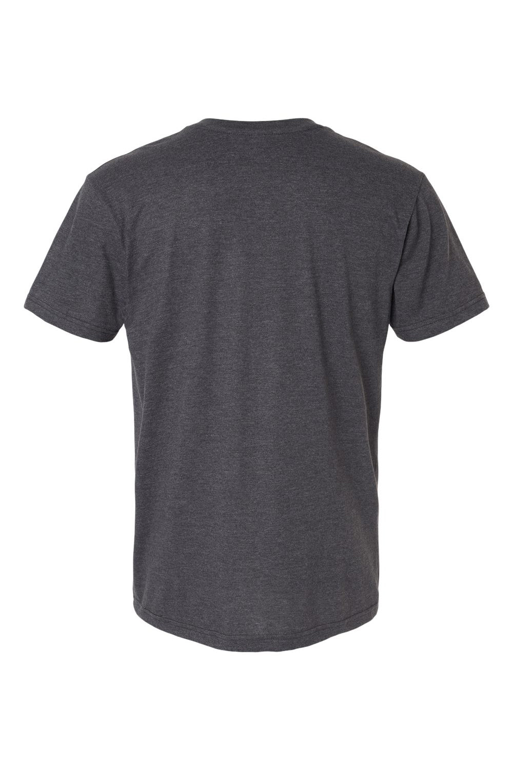 American Apparel 2004CVC Mens CVC Short Sleeve Henley T-Shirt Heather Charcoal Grey Flat Back