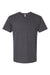 American Apparel 2004CVC Mens CVC Short Sleeve Henley T-Shirt Heather Charcoal Grey Flat Front