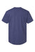 American Apparel 2004CVC Mens CVC Short Sleeve Henley T-Shirt Heather Indigo Blue Flat Back