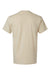 American Apparel 2004CVC Mens CVC Short Sleeve Henley T-Shirt Heather Bone Flat Back