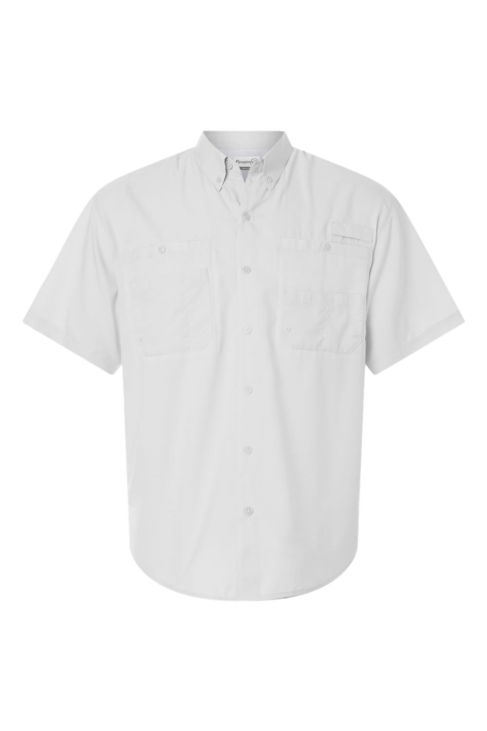 Paragon 700 Mens Hatteras Performance Moisture Wicking Short Sleeve Button Down Shirt w/ Double Pockets Aluminum Grey Flat Front
