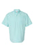 Paragon 700 Mens Hatteras Performance Moisture Wicking Short Sleeve Button Down Shirt w/ Double Pockets Aqua Blue Flat Front
