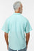 Paragon 700 Mens Hatteras Performance Moisture Wicking Short Sleeve Button Down Shirt w/ Double Pockets Aqua Blue Model Back