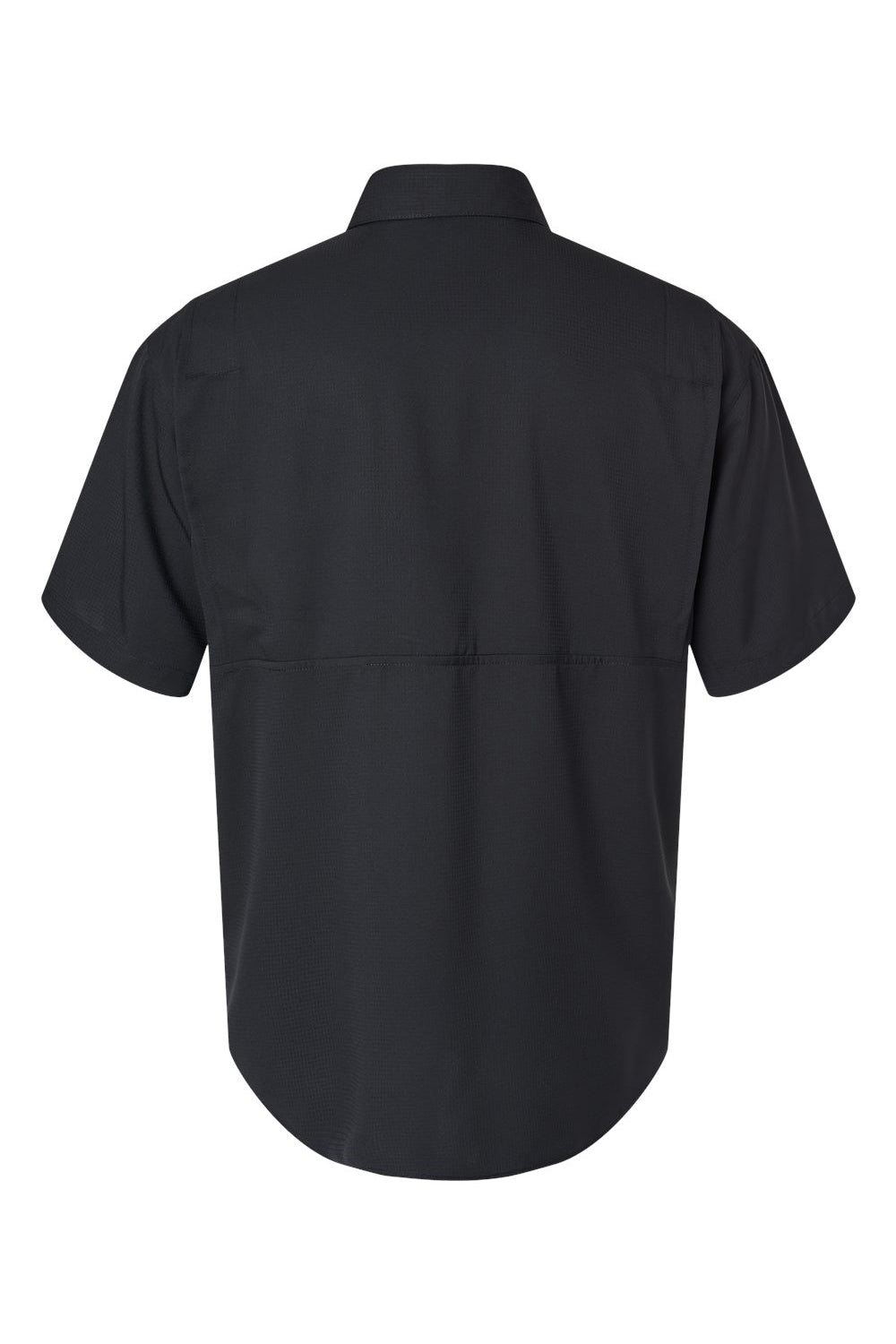 Paragon 700 Mens Hatteras Performance Moisture Wicking Short Sleeve Button Down Shirt w/ Double Pockets Black Flat Back