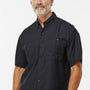 Paragon Mens Hatteras Performance Moisture Wicking Short Sleeve Button Down Shirt w/ Double Pockets - Black