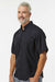 Paragon 700 Mens Hatteras Performance Moisture Wicking Short Sleeve Button Down Shirt w/ Double Pockets Black Model Side