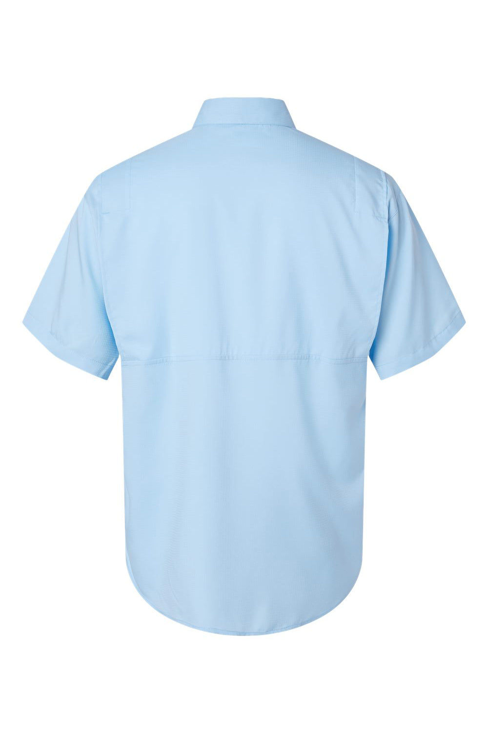 Paragon 700 Mens Hatteras Performance Moisture Wicking Short Sleeve Button Down Shirt w/ Double Pockets Blue Mist Flat Back
