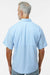 Paragon 700 Mens Hatteras Performance Moisture Wicking Short Sleeve Button Down Shirt w/ Double Pockets Blue Mist Model Back