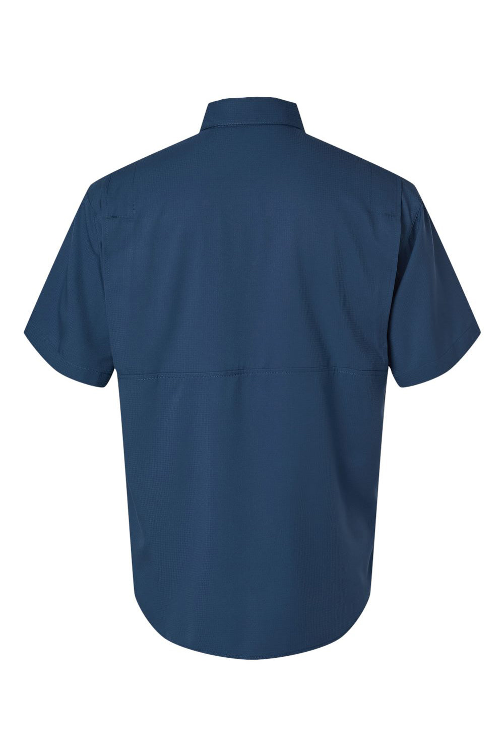 Paragon 700 Mens Hatteras Performance Moisture Wicking Short Sleeve Button Down Shirt w/ Double Pockets Navy Blue Flat Back