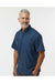 Paragon 700 Mens Hatteras Performance Short Sleeve Button Down Shirt Navy Blue Model Side