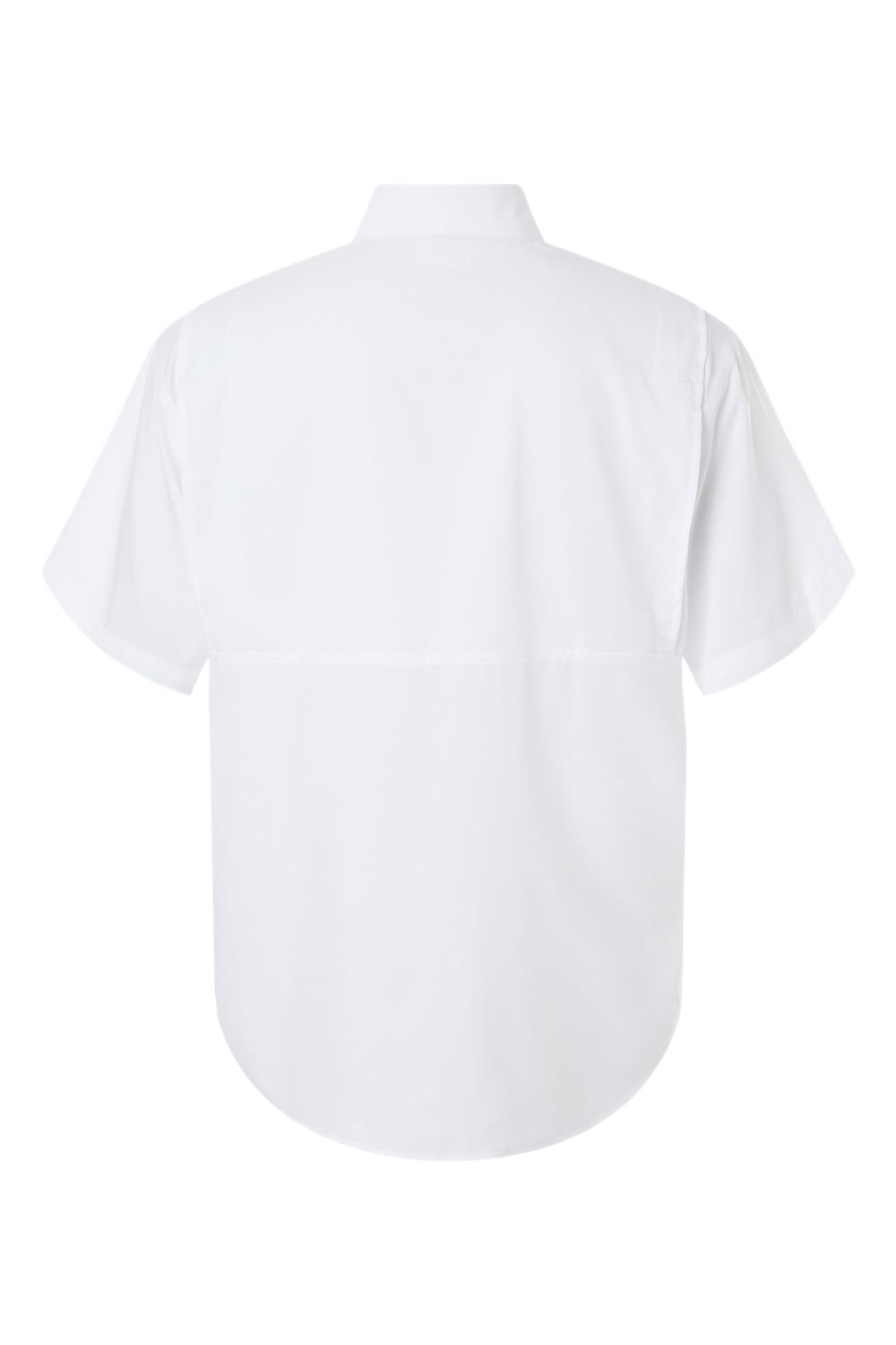 Paragon 700 Mens Hatteras Performance Moisture Wicking Short Sleeve Button Down Shirt w/ Double Pockets White Flat Back