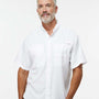Paragon Mens Hatteras Performance Moisture Wicking Short Sleeve Button Down Shirt w/ Double Pockets - White - NEW
